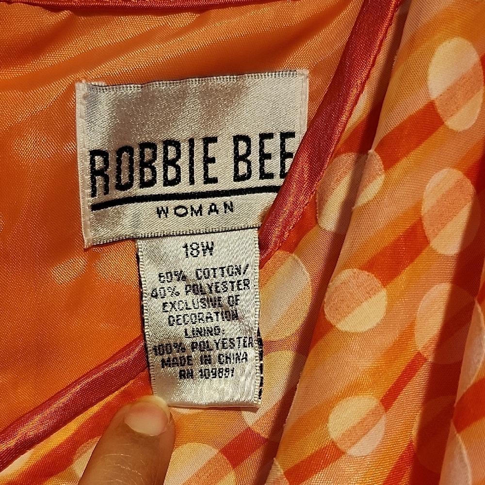 Robbie Bee Orange Polka-Dot V-Neck Midi Dress - Picture 5 of 5